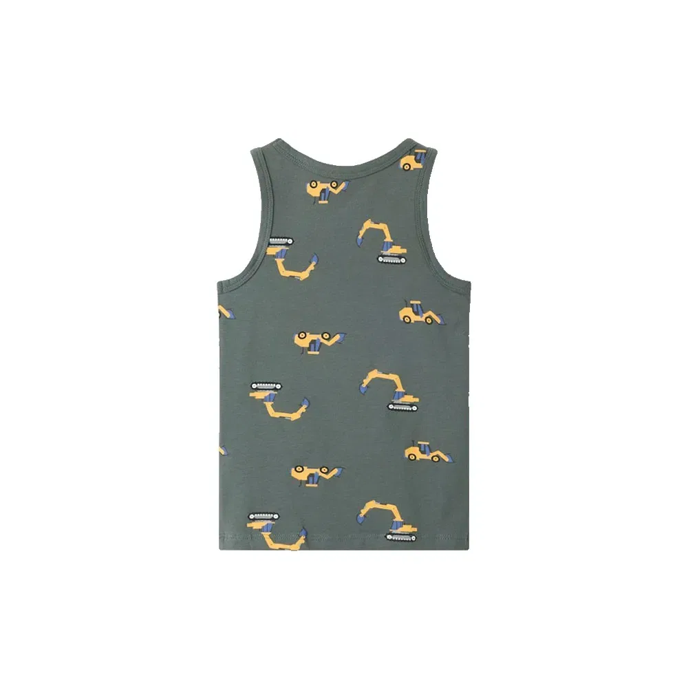 Детские майки для мальчиков с принтом Excavator Sleeveless Base Layer 2-Pack Name it, Blue — фото 3