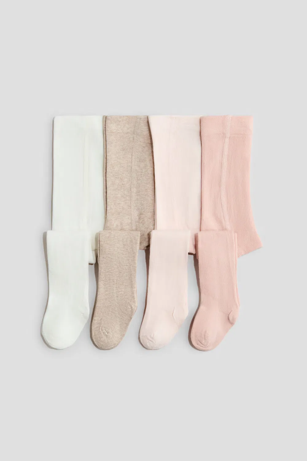 Набор из 4 тонких вязаных колготок H&M, Hellrosa/Beige
