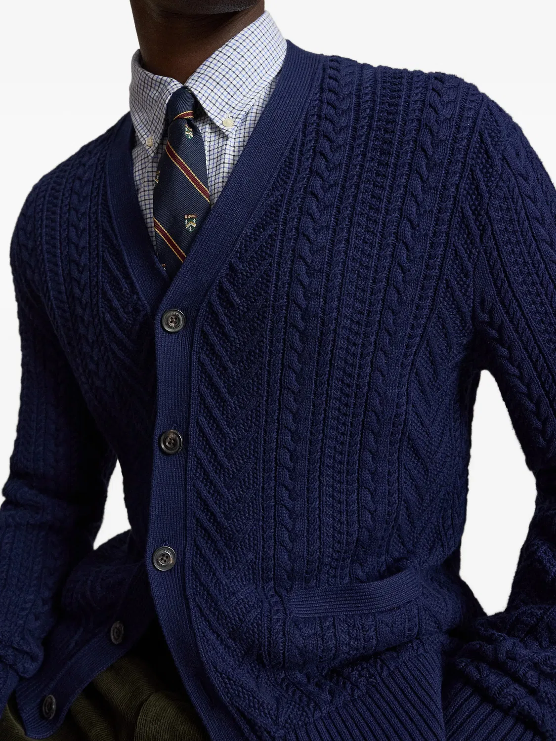 Polo Ralph Lauren Кардиган Aran хлопковый, синий — фото 2