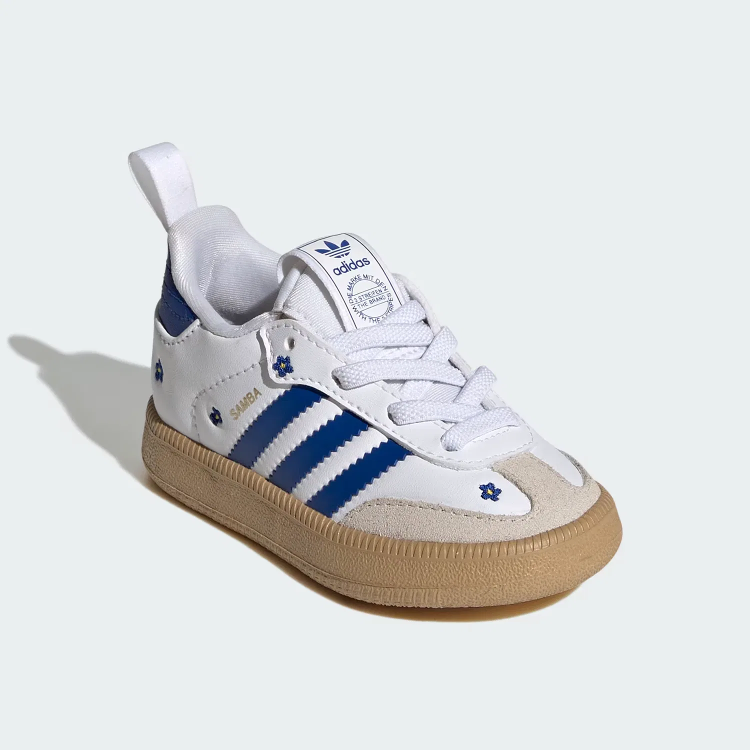 Детские кроссовки с текстильным верхом Samba Quickon Adidas Originals, облачно-белый/королевский синий/alumina — фото 4
