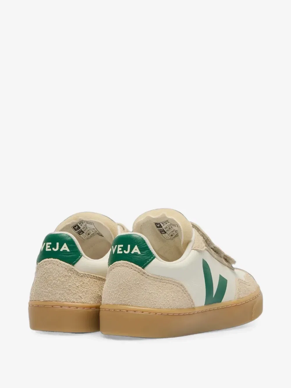Кроссовки из кожи V-90 на липучках VEJA Kids, белый — фото 2