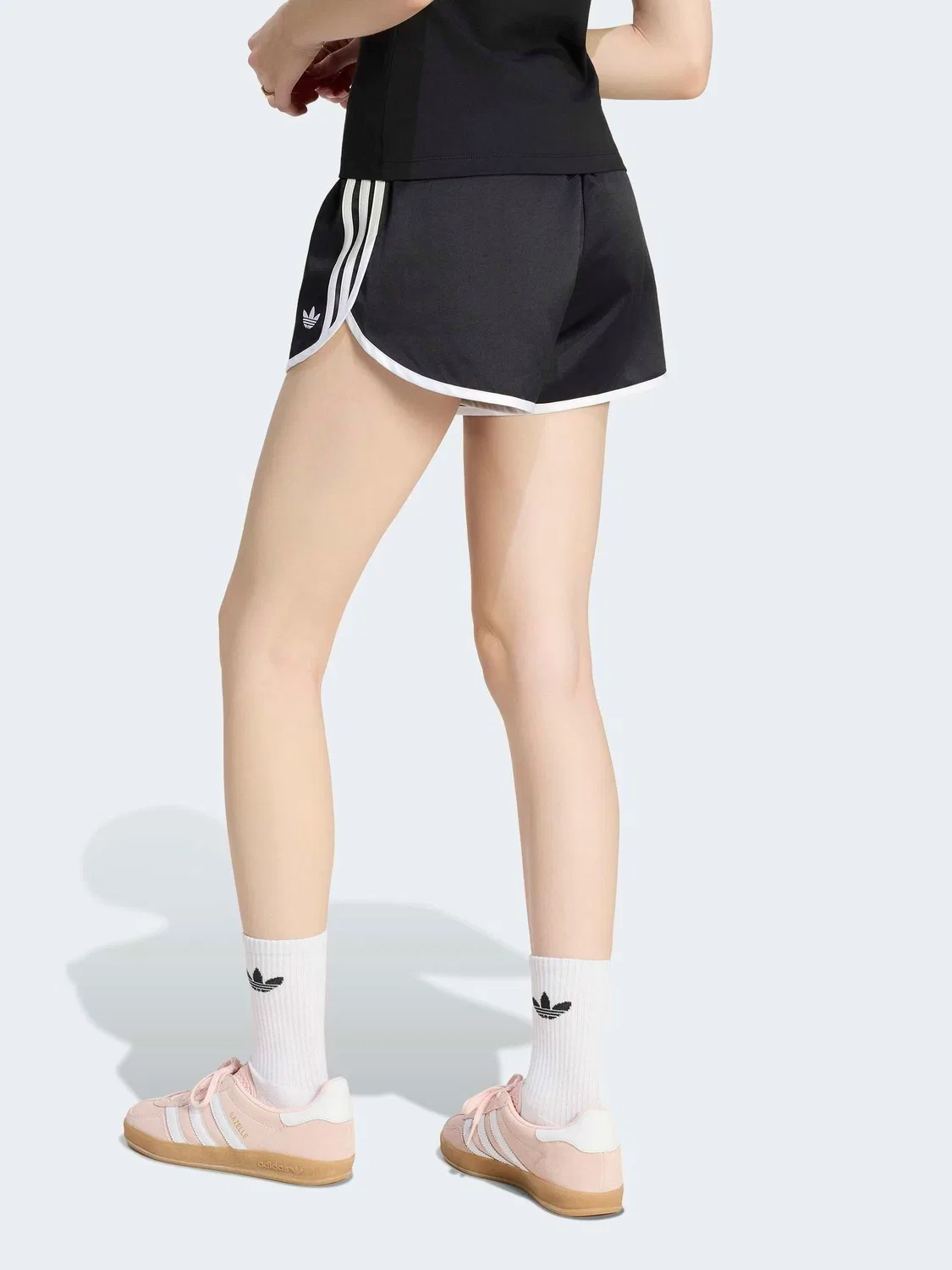 Шорты спортивные, 3 Stripe Sprinter, adidas Originals, черно-белые — фото 2