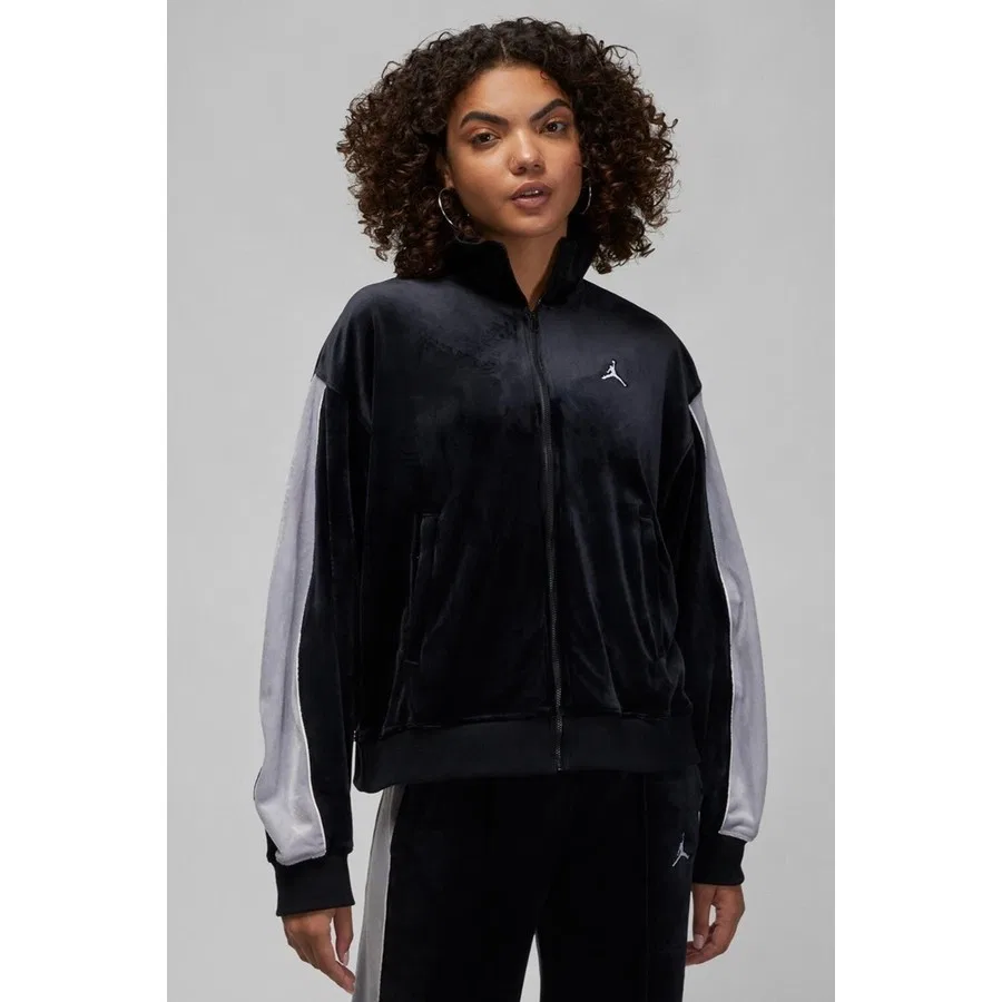 Женский свитшот из велюра Nike Jordan Flight Full Zip Oversize, Черный
