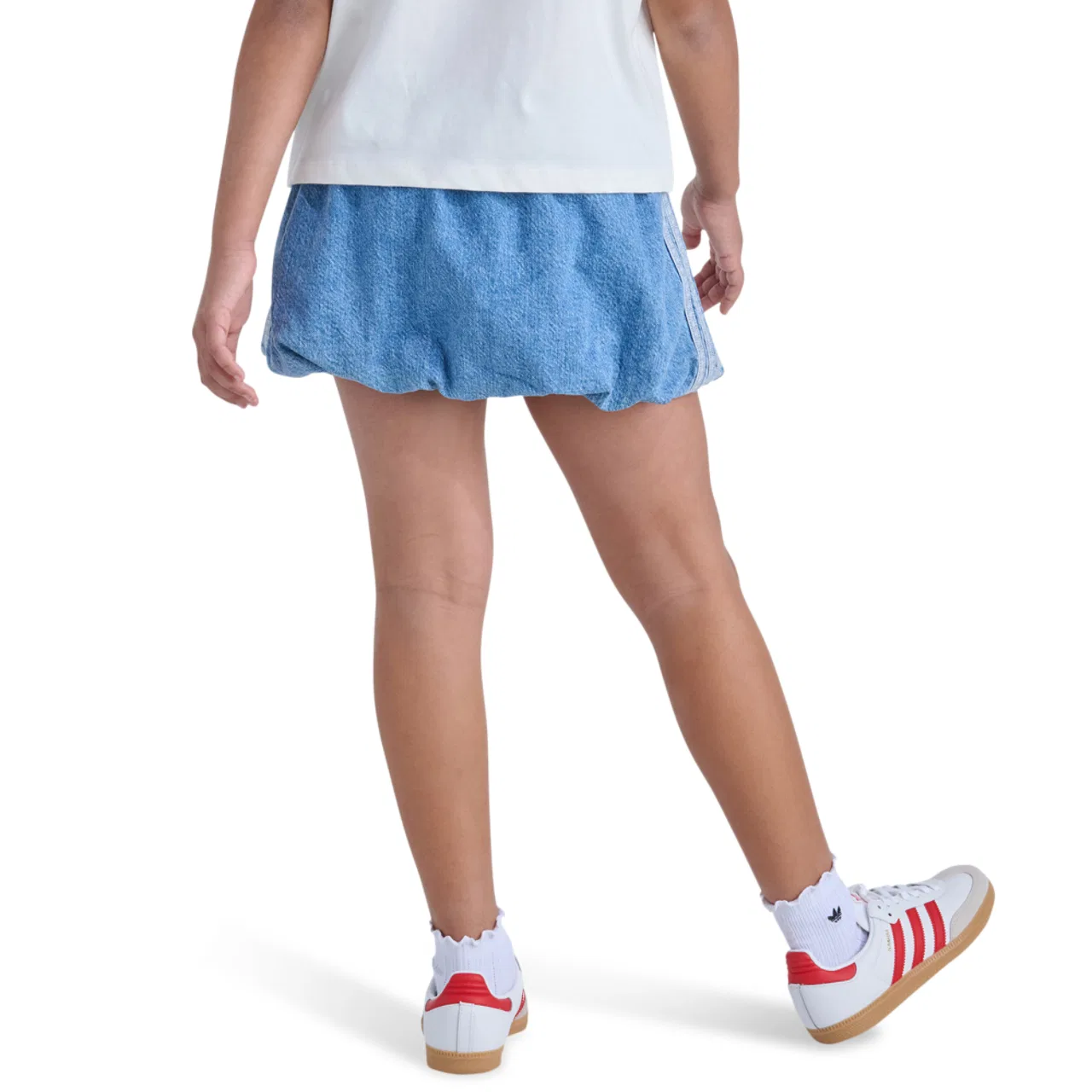 Детская юбка-шорты с велосипедками, джинсовая, adidas, Antique Wash Denim — фото 2
