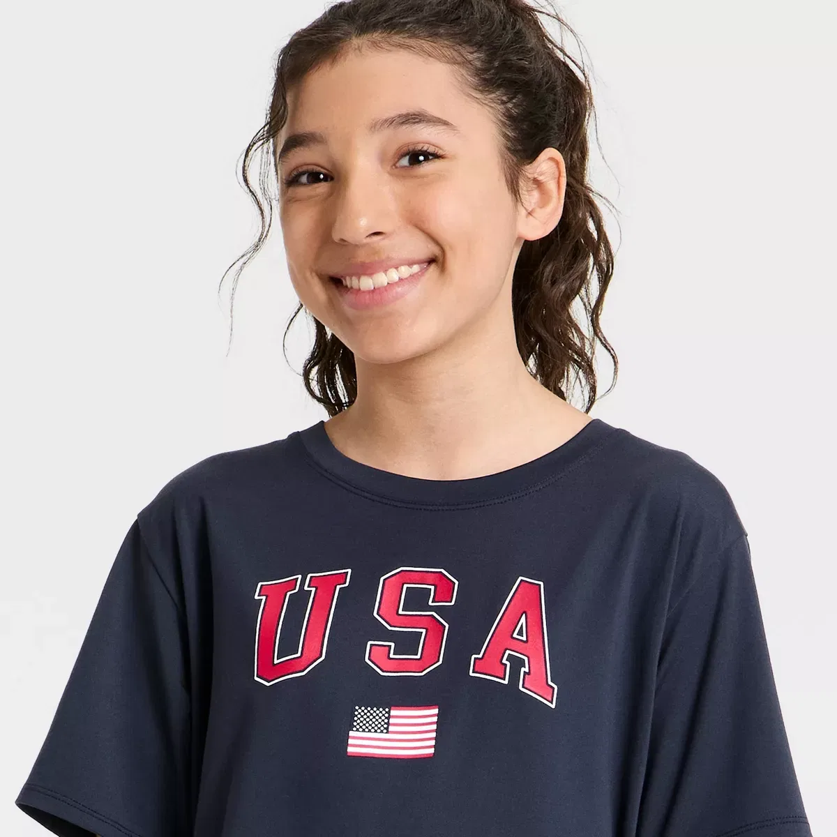 Детская футболка с принтом Fourth of July Graphic Active T-Shirt KIDS PERFORMANCE, Navy Blue — фото 2