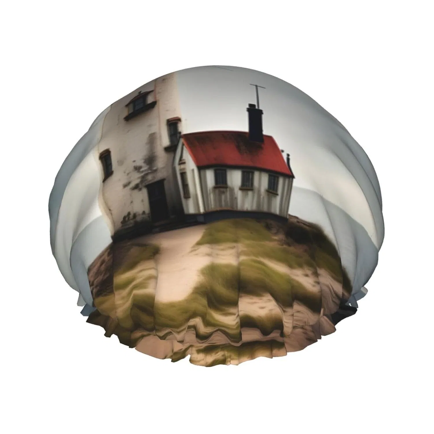 Двухслойная шапочка для душа FKGKDF, многоразовая, Old Lighthouse Standard Scale 2.00x Print