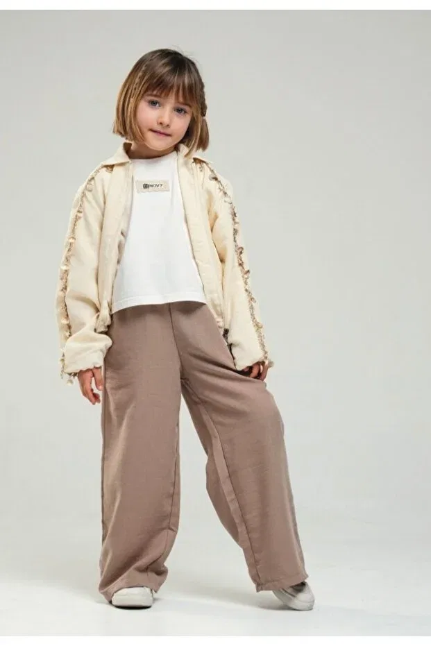 Детская куртка для девочек хлопковая Limi girl's soft raw linen combed cotton lined summer jacket with shell details Loco Loco, Nude Color — фото 3