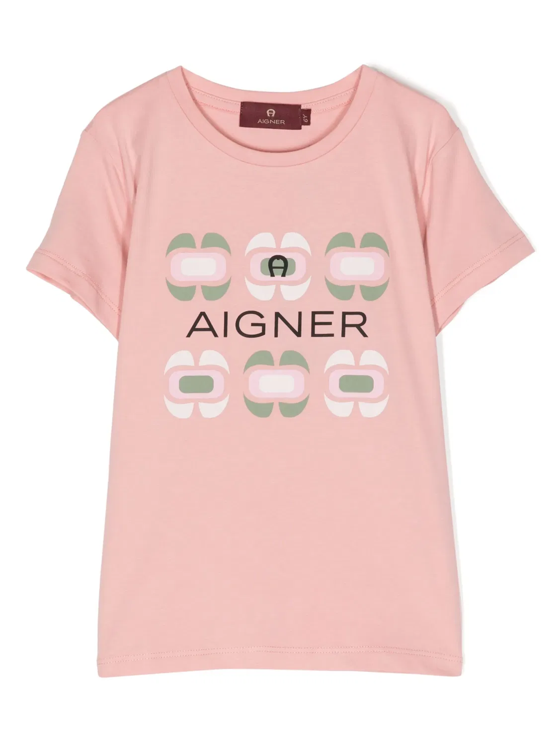 Хлопковая футболка с логотипом Aigner, розовый