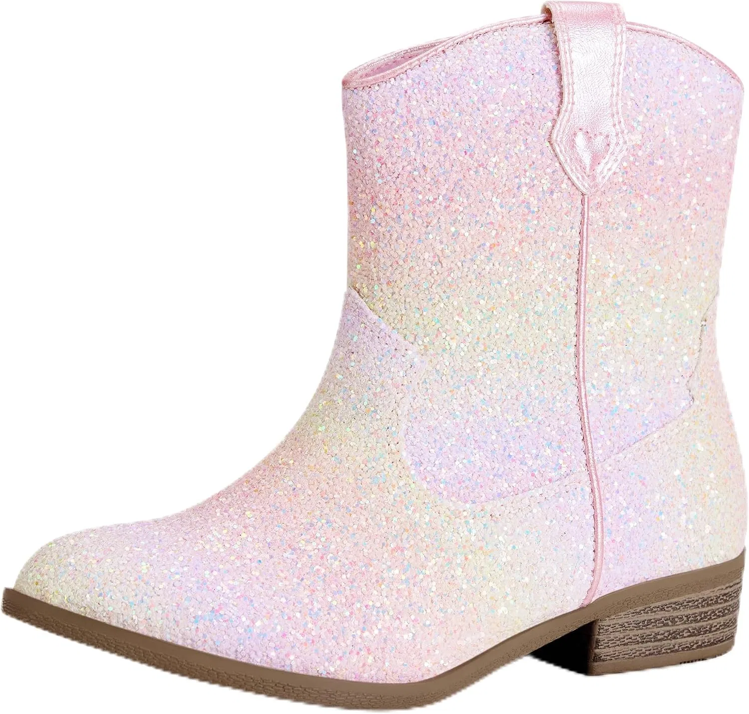 Детские сапоги для девочек с блестками Cowgirl Boots Stelle, Pink Ombre Glitter