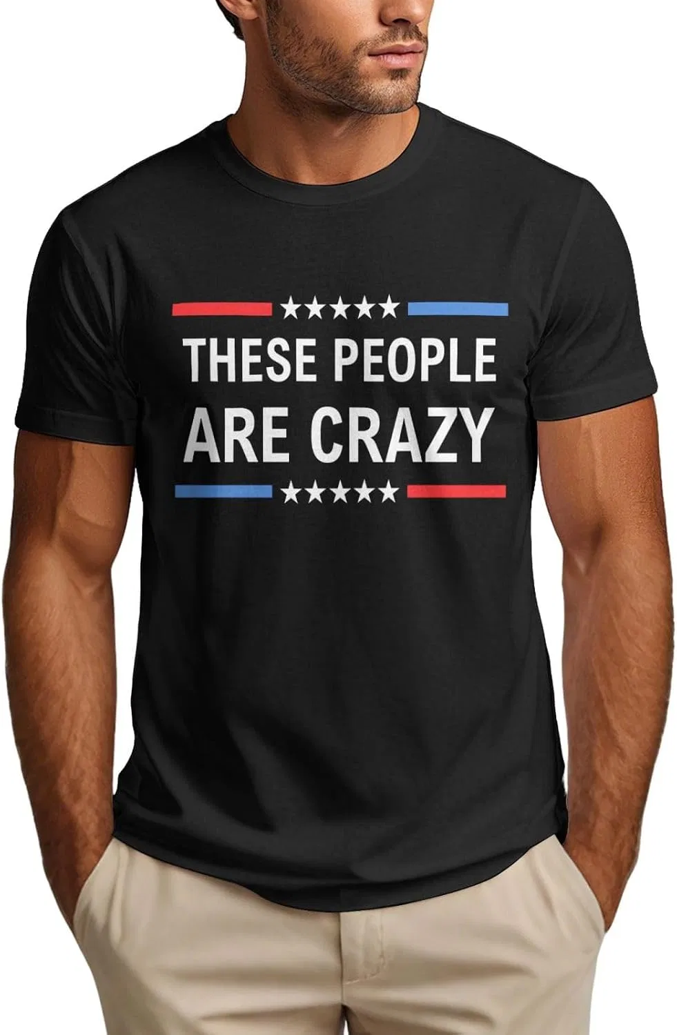 Мужская классическая футболка These People are Crazy, Black