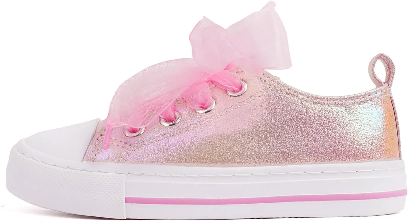 Детские кроссовки для девочек с блестками HugRain, Low Top Pink