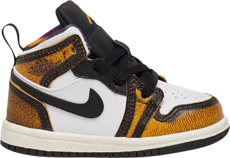 

Кроссовки Air Jordan 1 Mid SE TD Wear-Away - Taxi, черный