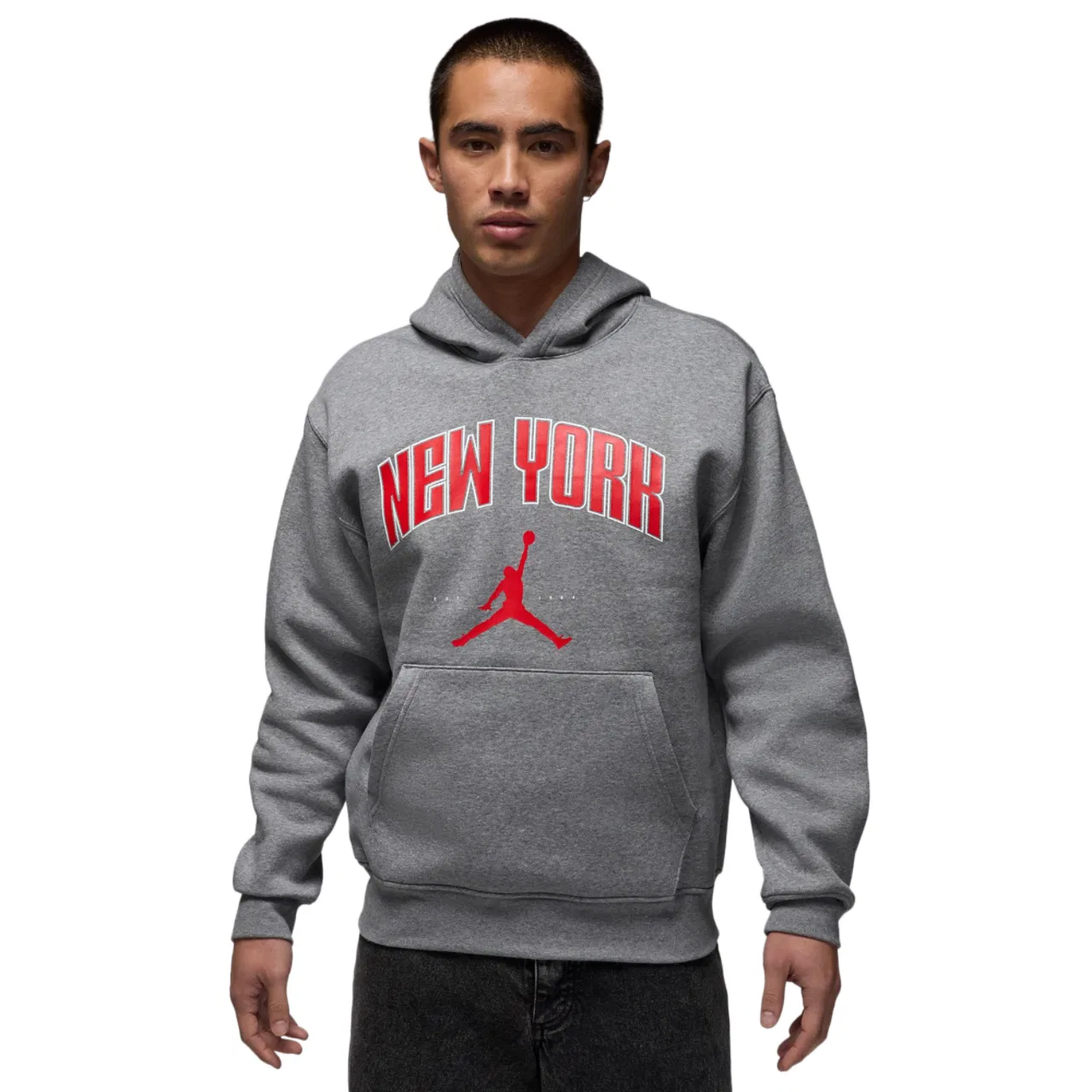 Мужская толстовка с капюшоном New York City HBR Fleece Jordan, серый