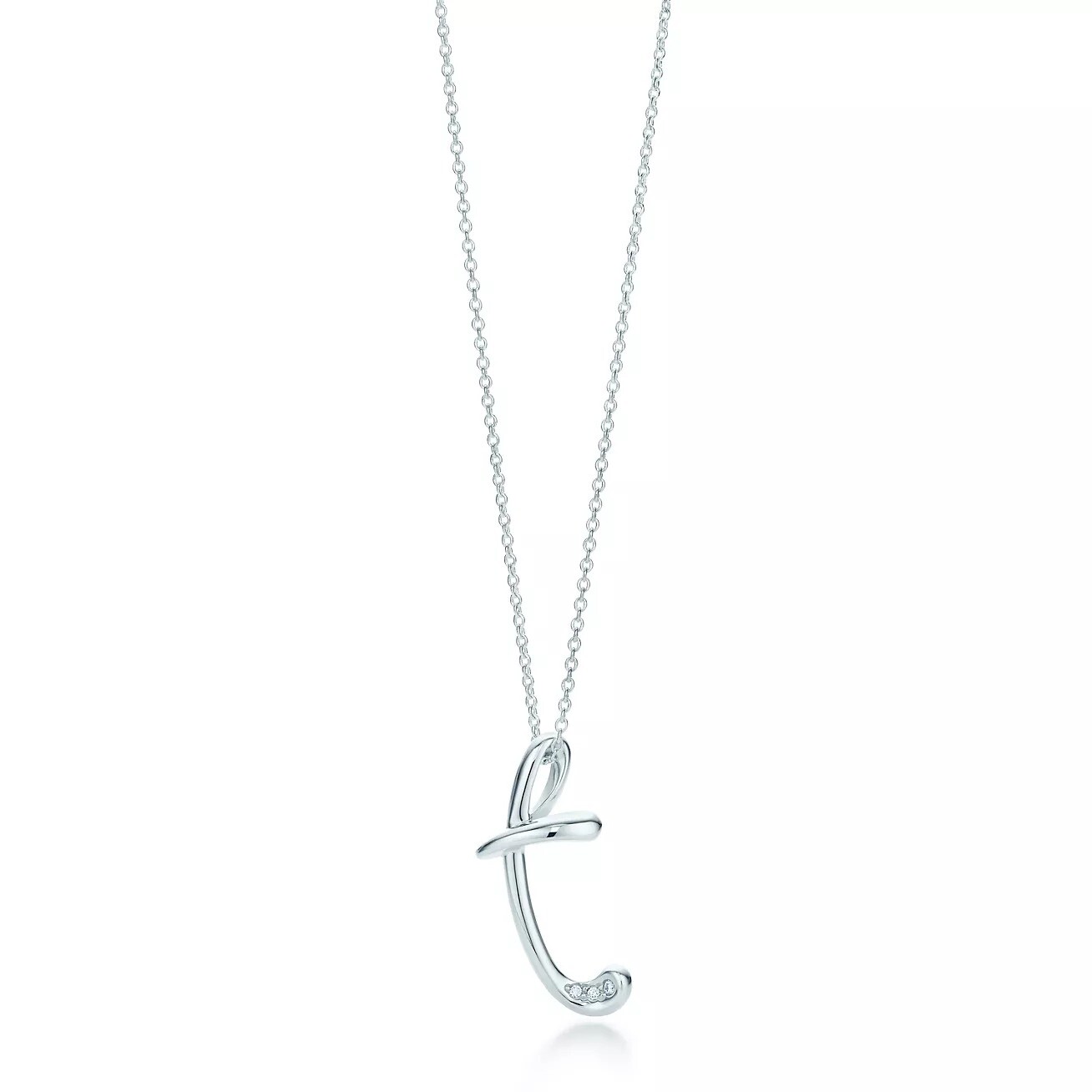 

Колье Tiffany & Co. Alphabet Letter "T", серебро/бриллианты