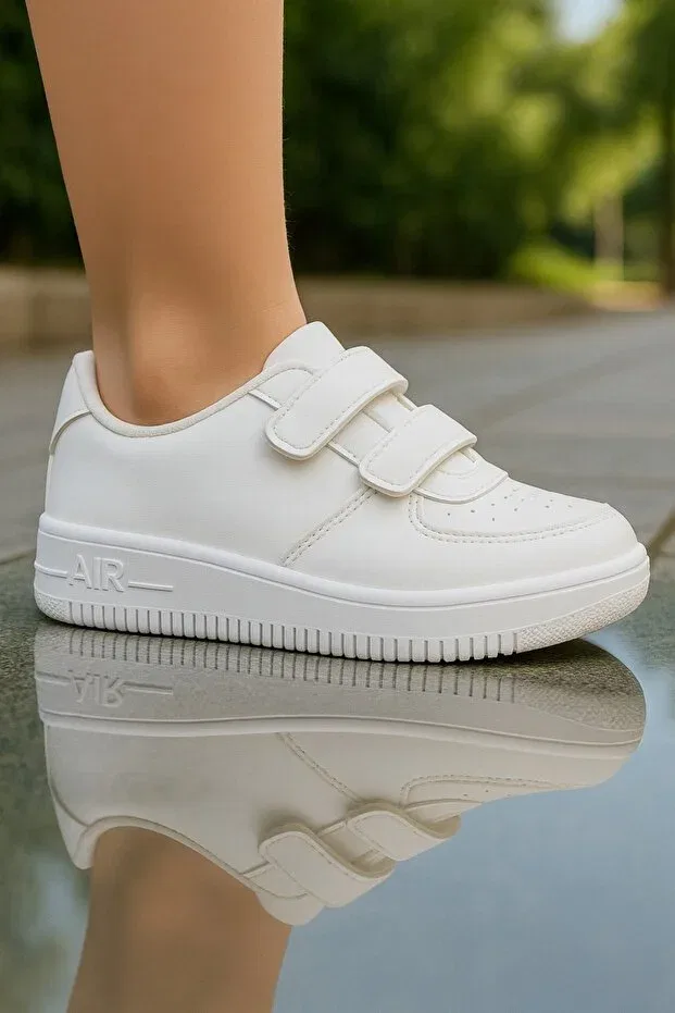 Детские кроссовки для девочек и мальчиков на липучках Mech Butik, White — фото 3