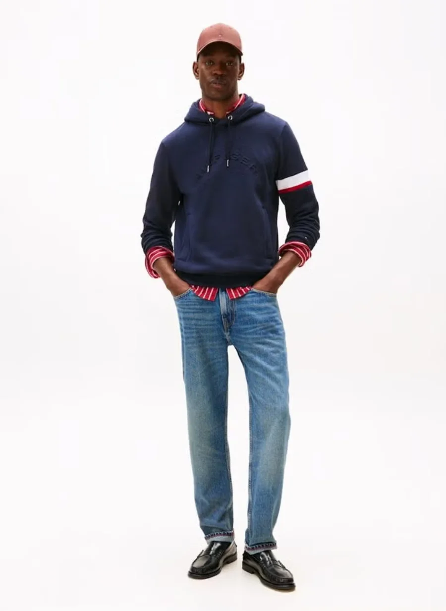 Худи Tommy Hilfiger Embossed Logo, синий — фото 3