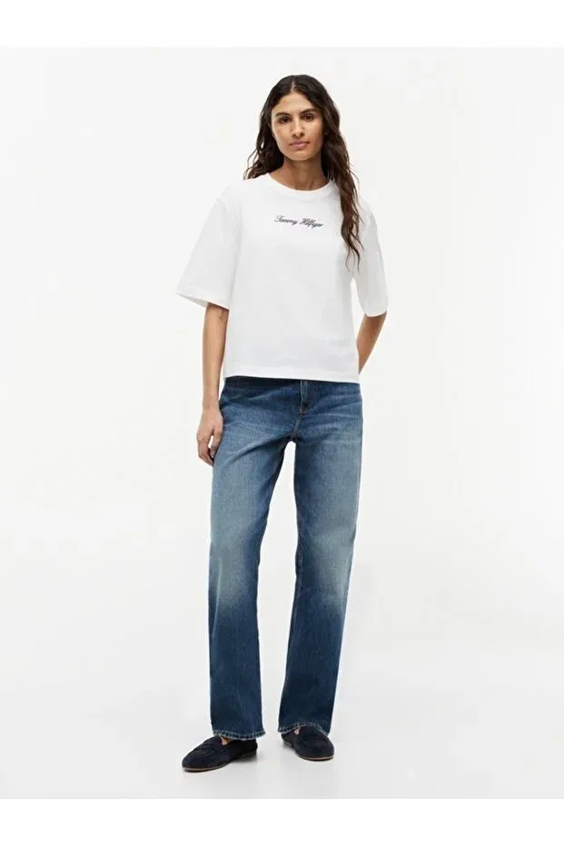 Женская футболка-трапеция с принтом Tommy Hilfiger, White