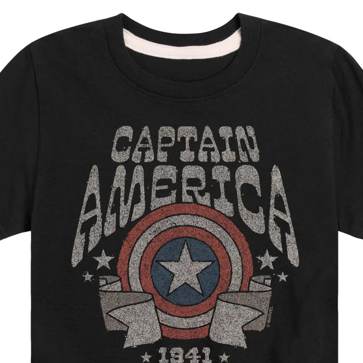 Детская футболка с принтом Captain America Band Marvel, Black — фото 2
