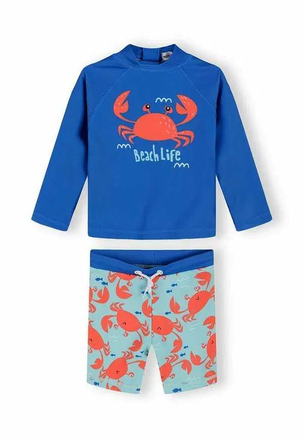 Купальник двухкомплектный с принтом 2 piece long sleeve set Minoti, Royal Blue/Light Blue, светло-синий