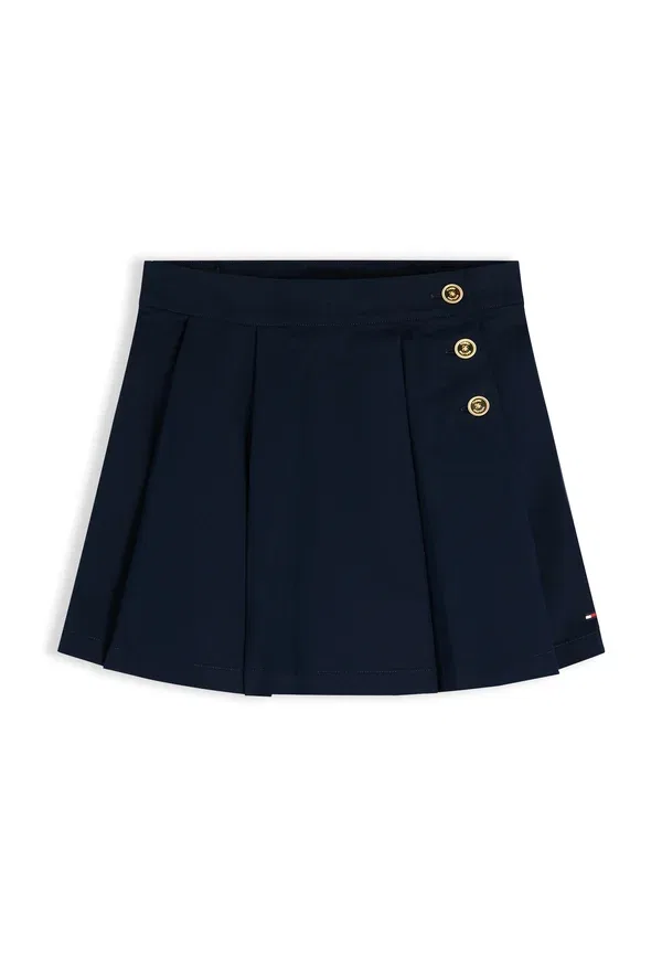 Юбка с запахом, хлопок Button pleated - wrap skirt, Tommy Hilfiger, темно-синий ночной — фото 4