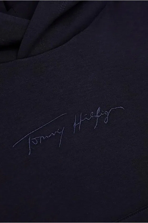 Детское худи для девочек с принтом Tommy Hilfiger, Black — фото 2