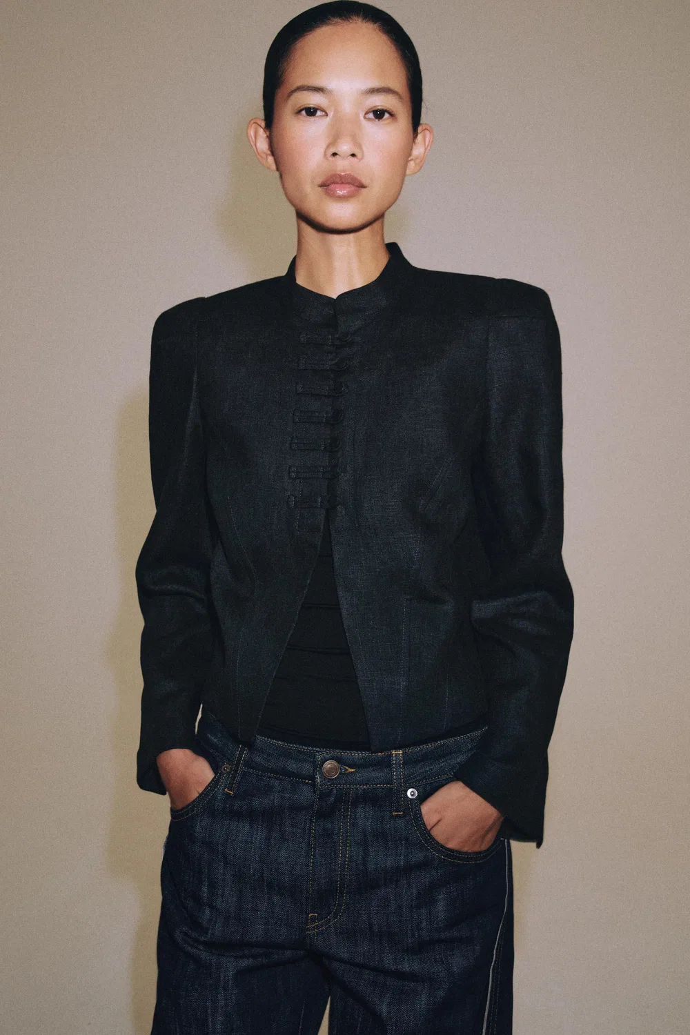 Куртка из 100% льна из коллекции ZW. ZARA, Black — фото 2