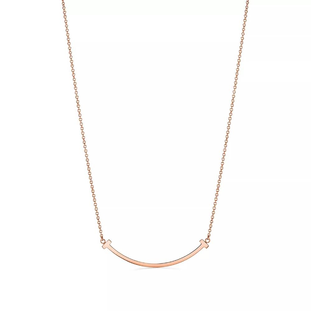 Кулон с цепочкой Tiffany & Co. Smile Small, розовое золото с бриллиантами — фото 2