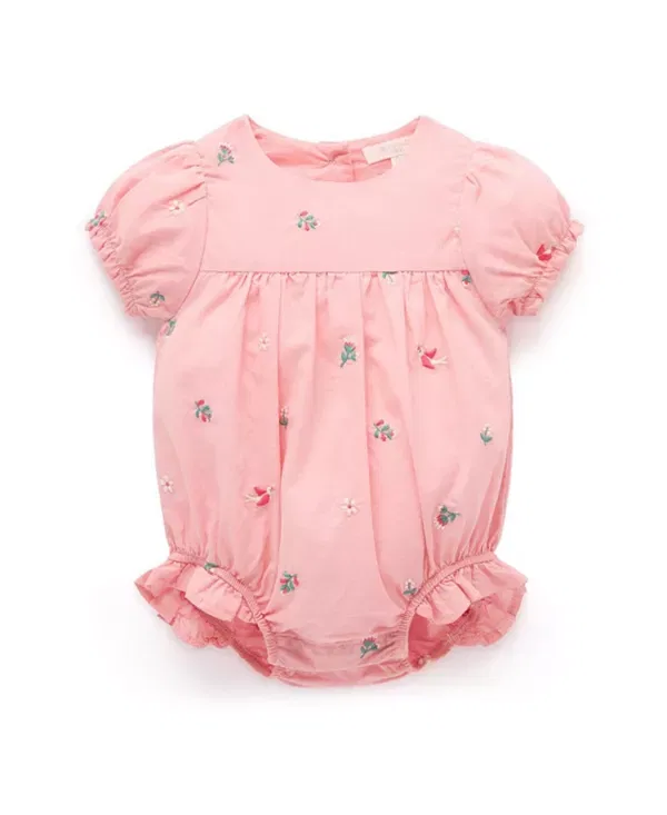 Детский комбинезон для новорожденных с вышивкой Swallow Embroidered Bodysuit Purebaby, Swallow Broderie