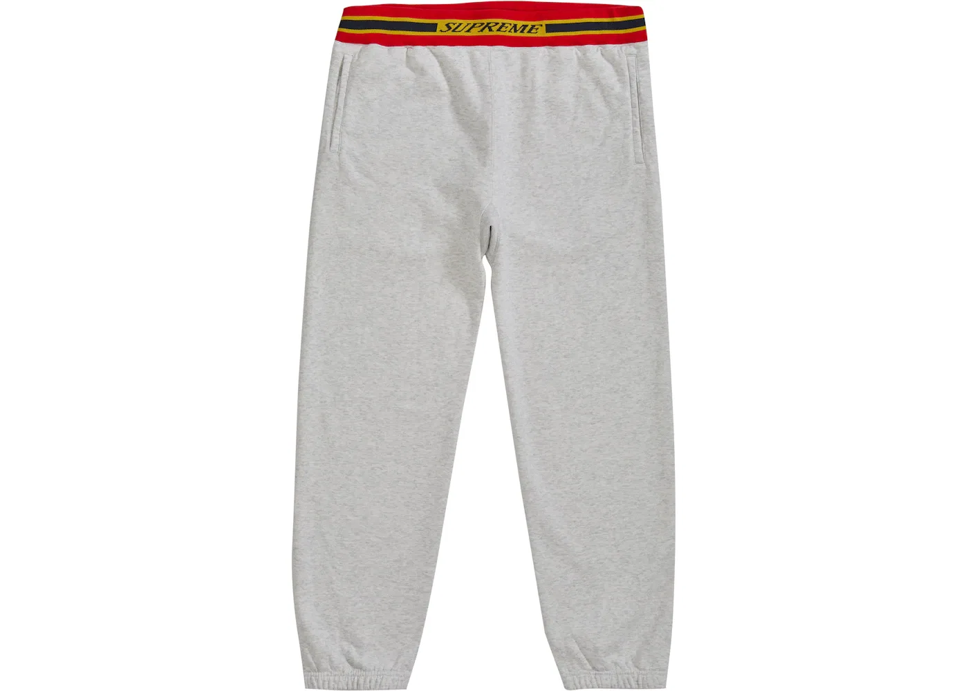 Мужские спортивные штаны с полосатым рубчиком Supreme Striped Rib Sweatpant, цвет Ash Grey