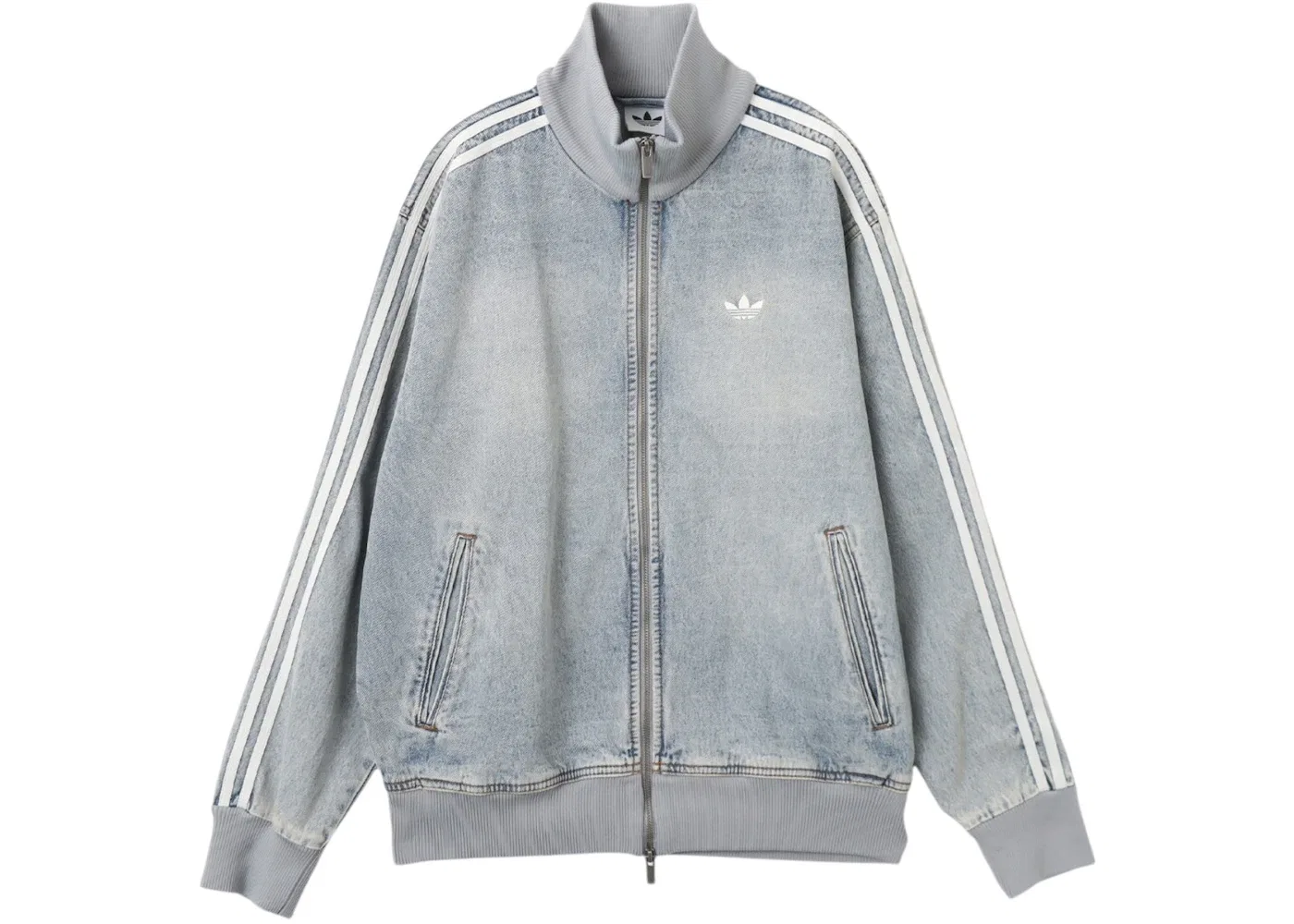 Женская куртка с джинсовой отделкой Track Top Adidas, Light Indigo Denim