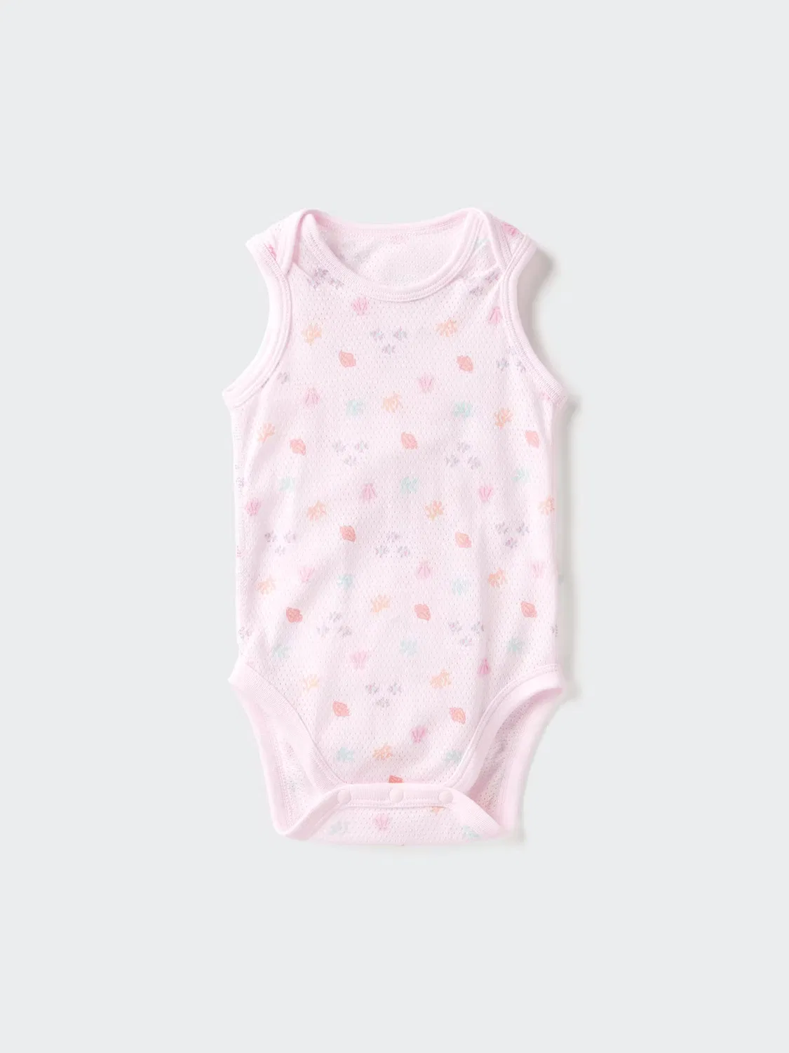 Боди из хлопковой сетки, без рукавов, с принтом Uniqlo, розовый