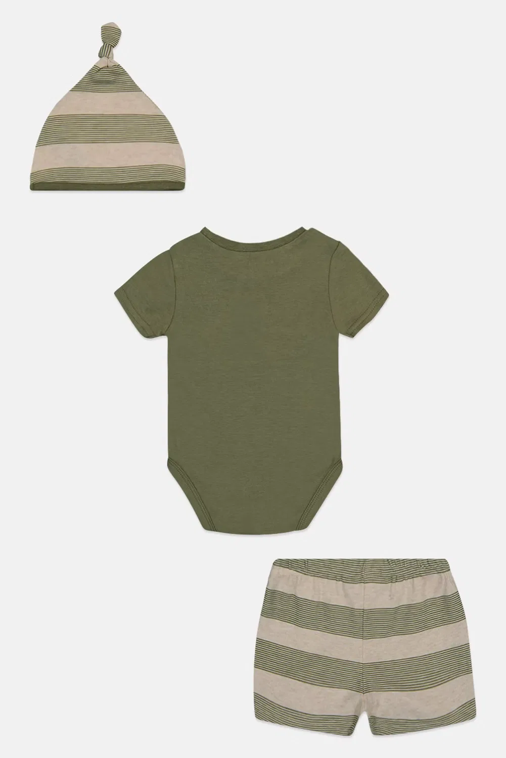Комплект боди и шорты с принтом с шапочкой Baby Essentials, разноцветный — фото 2