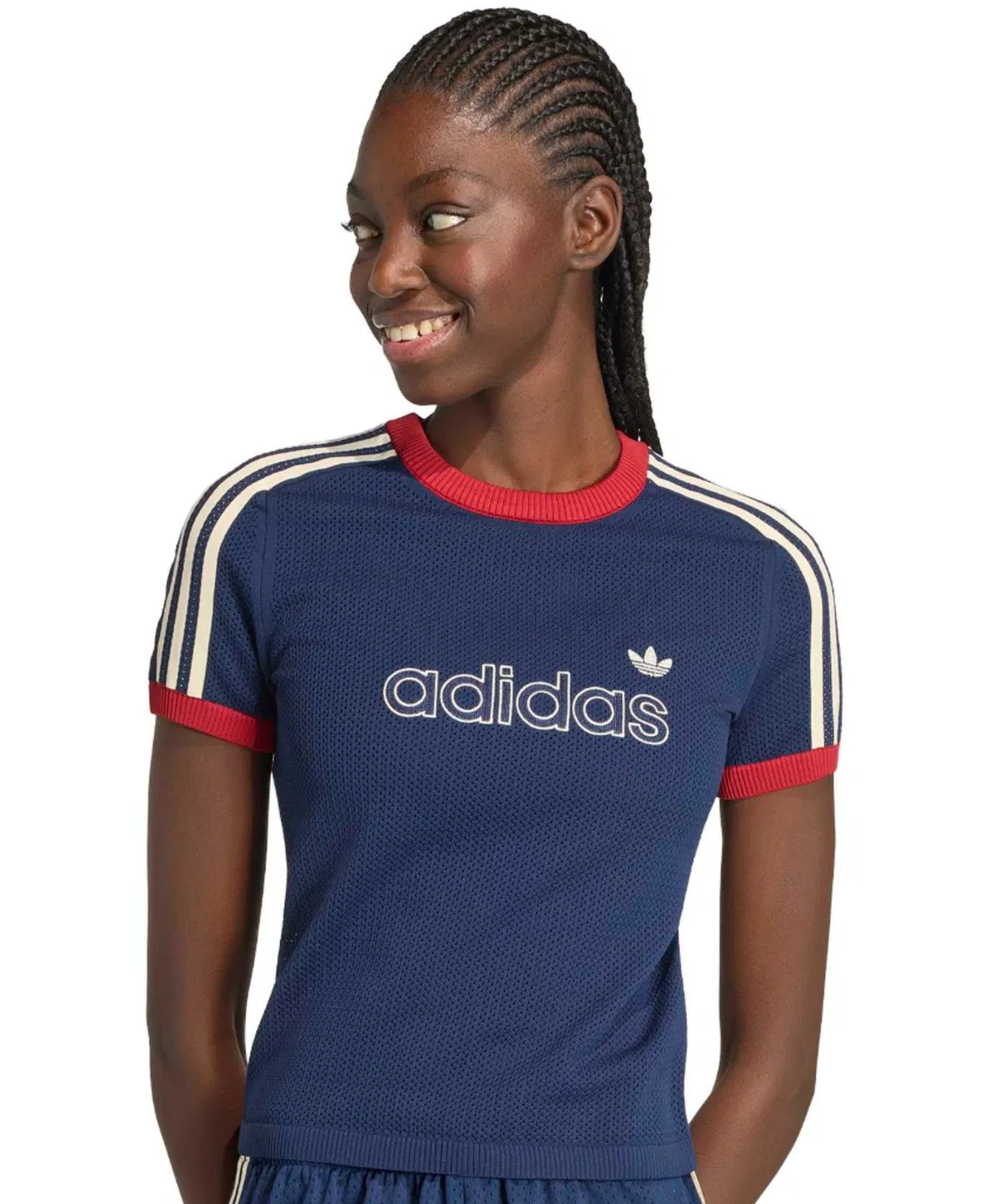 Женская футболка с коротким рукавом из сетки Adidas Mesh Cali Tee, Navy