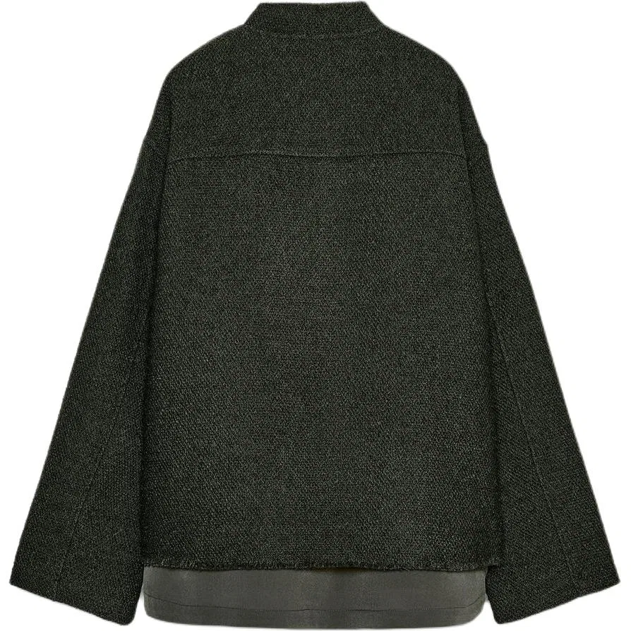 ZARA Женское пальто ZW Jackets & Coats Khaki — фото 3