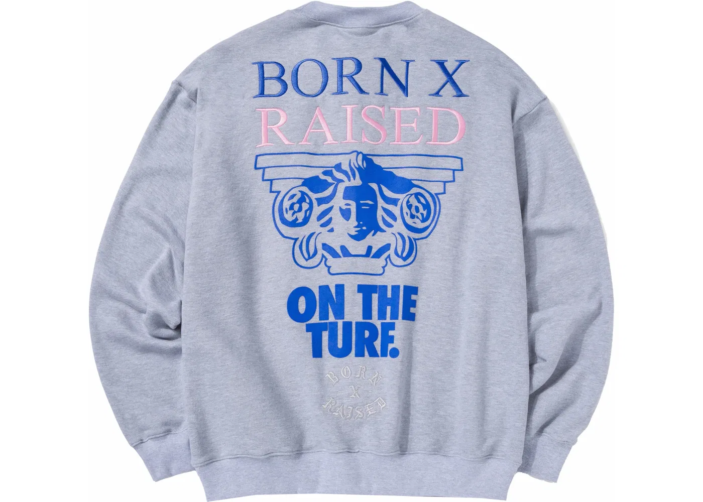 Мужской свитшот оверсайз с принтом Nike SB Born X Raised Capital Head Oversized Crew, Heather Grey