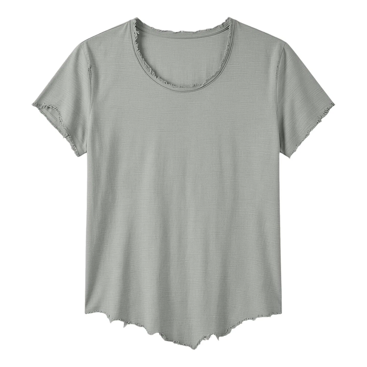 Мужская футболка с коротким рукавом из хлопка и льна, #M Grigio — фото 4