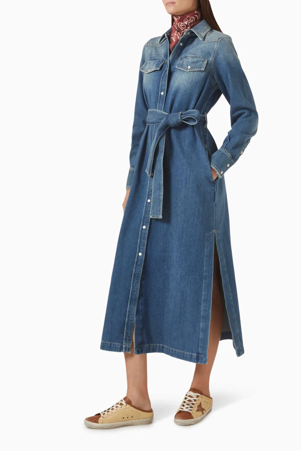 Платье-рубашка с длинным рукавом Dana Shirt Dress GOLDEN GOOSE — фото 2
