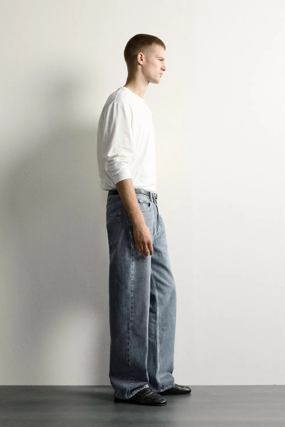 Джинсы свободного кроя ZARA, Faded blue — фото 4