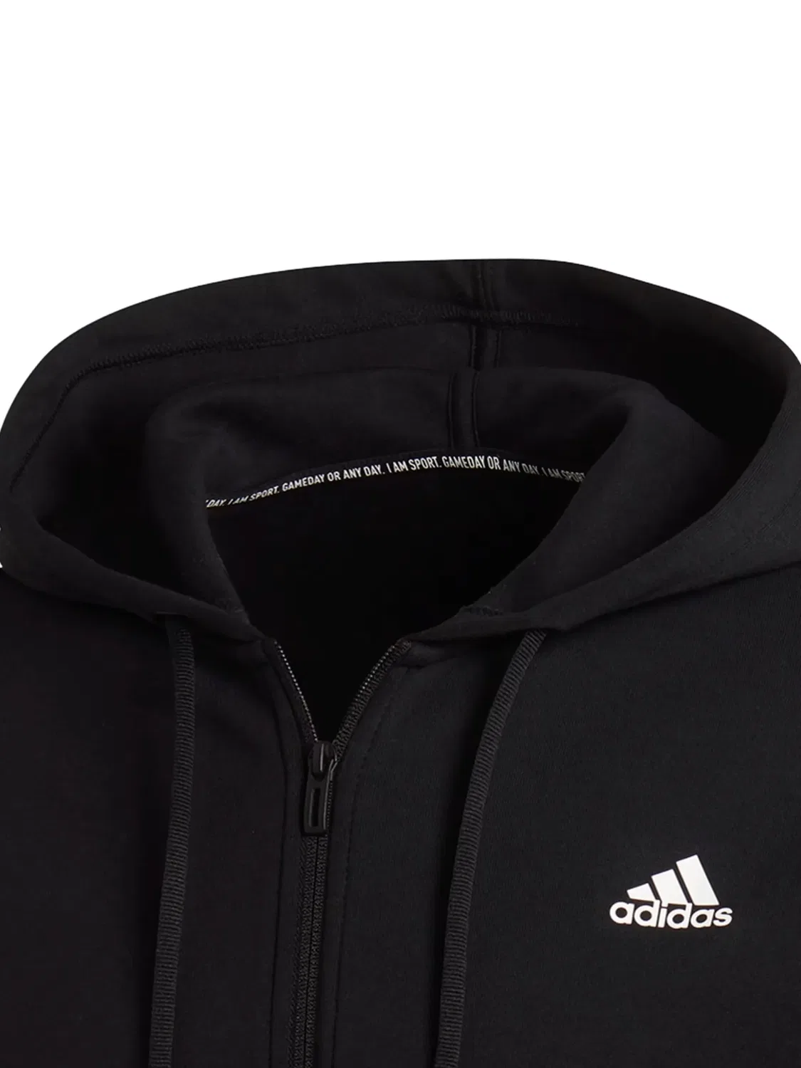 Худи на молнии с полосками Adidas, черный — фото 3