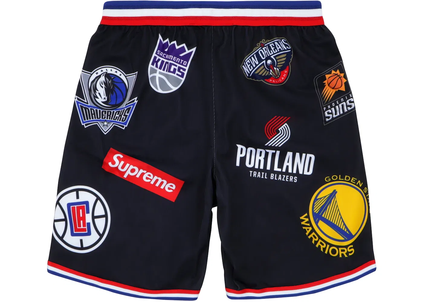 Мужские шорты с принтом Supreme Nike NBA Teams Authentic Short Black — фото 2