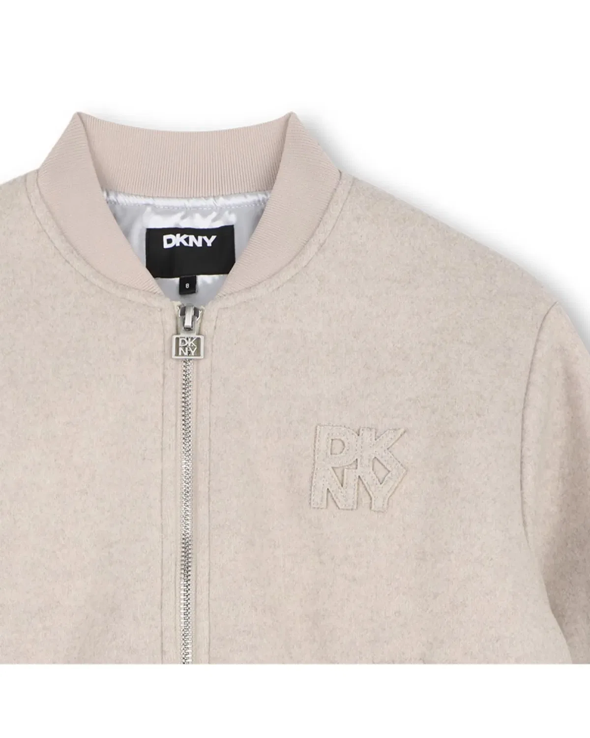 Детская куртка для девочек с принтом DKNY, Beige — фото 2