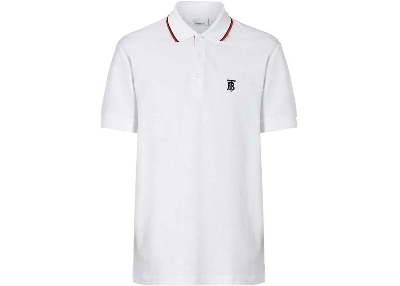 Мужское поло из пике с монограммой Burberry, White