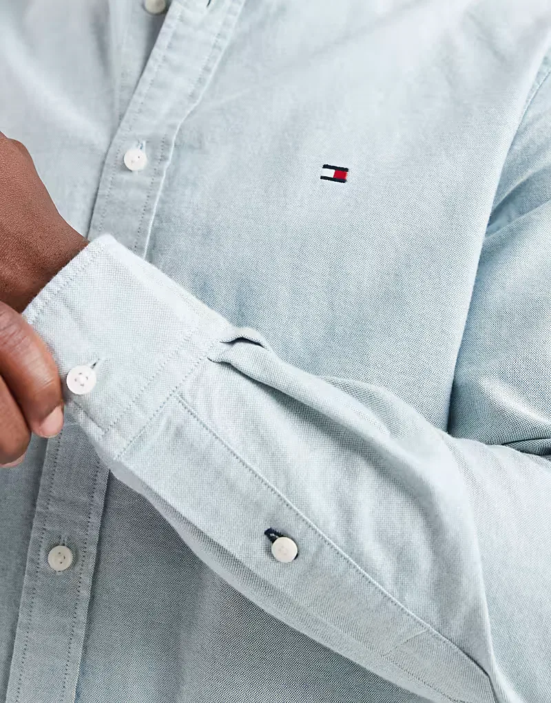 Рубашка-оксфорд Tommy Hilfiger прямого кроя, светло-зеленый — фото 4