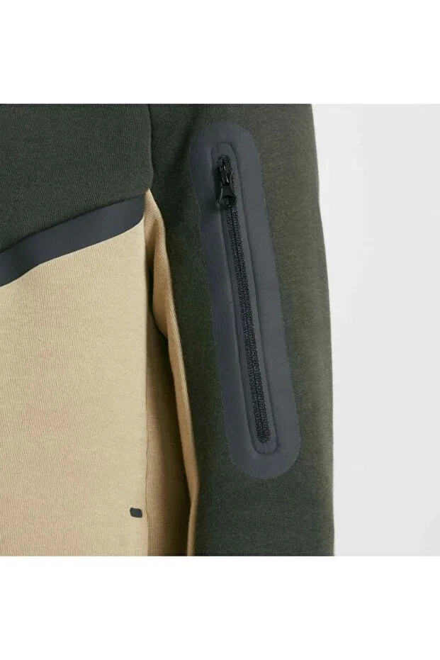 Детское худи с принтом для девочек Tech Fleece Nike, Khaki Beige — фото 4