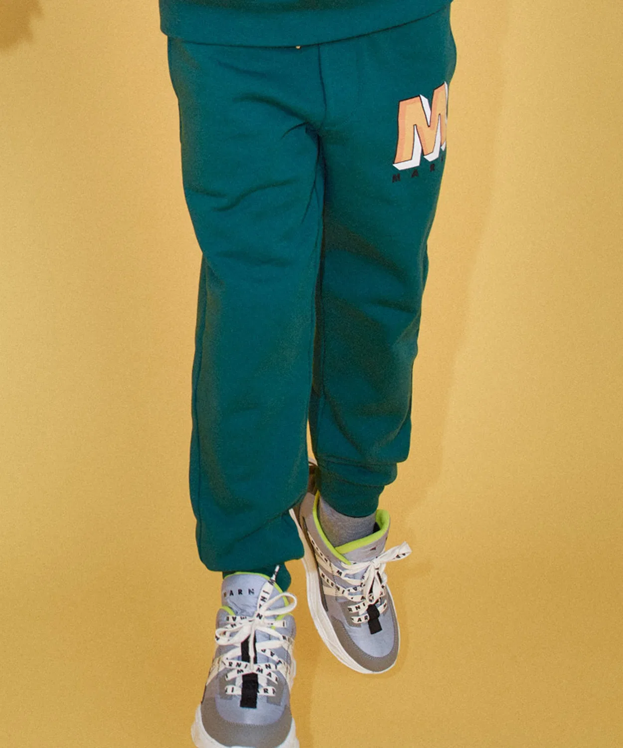 Детские спортивные штаны с принтом и логотипом MARNI, Green