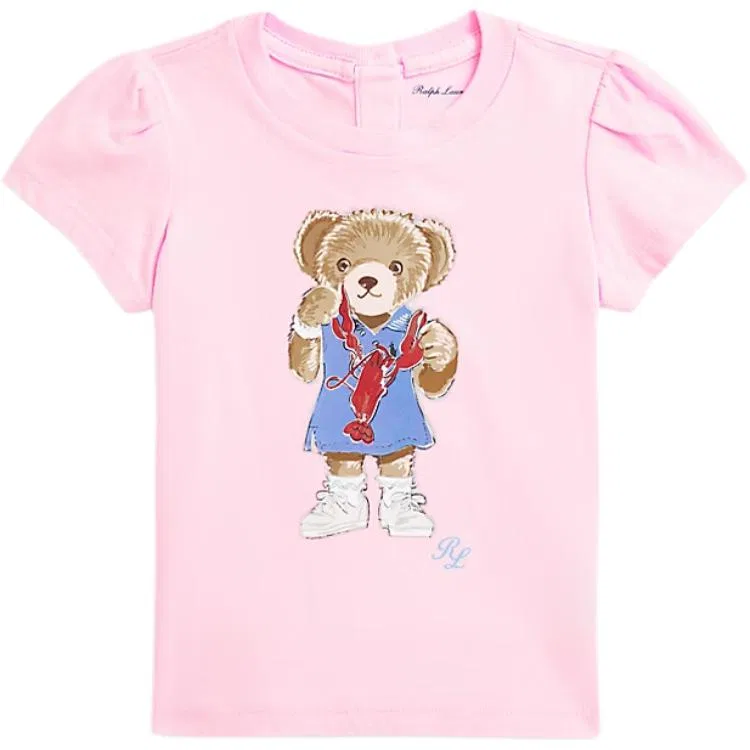 Детская футболка для девочек с коротким рукавом Pink Polo Ralph Lauren