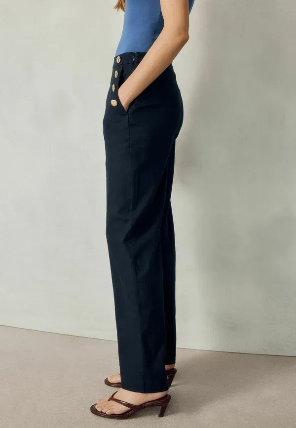 Брюки прямого кроя Trousers Next, Navy Blue, темно-синий — фото 2