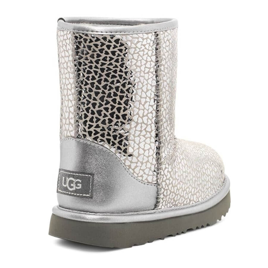 Угги детские UGG Child T Classic Ii Gel Hearts Fashion Unisex, серебряный — фото 3
