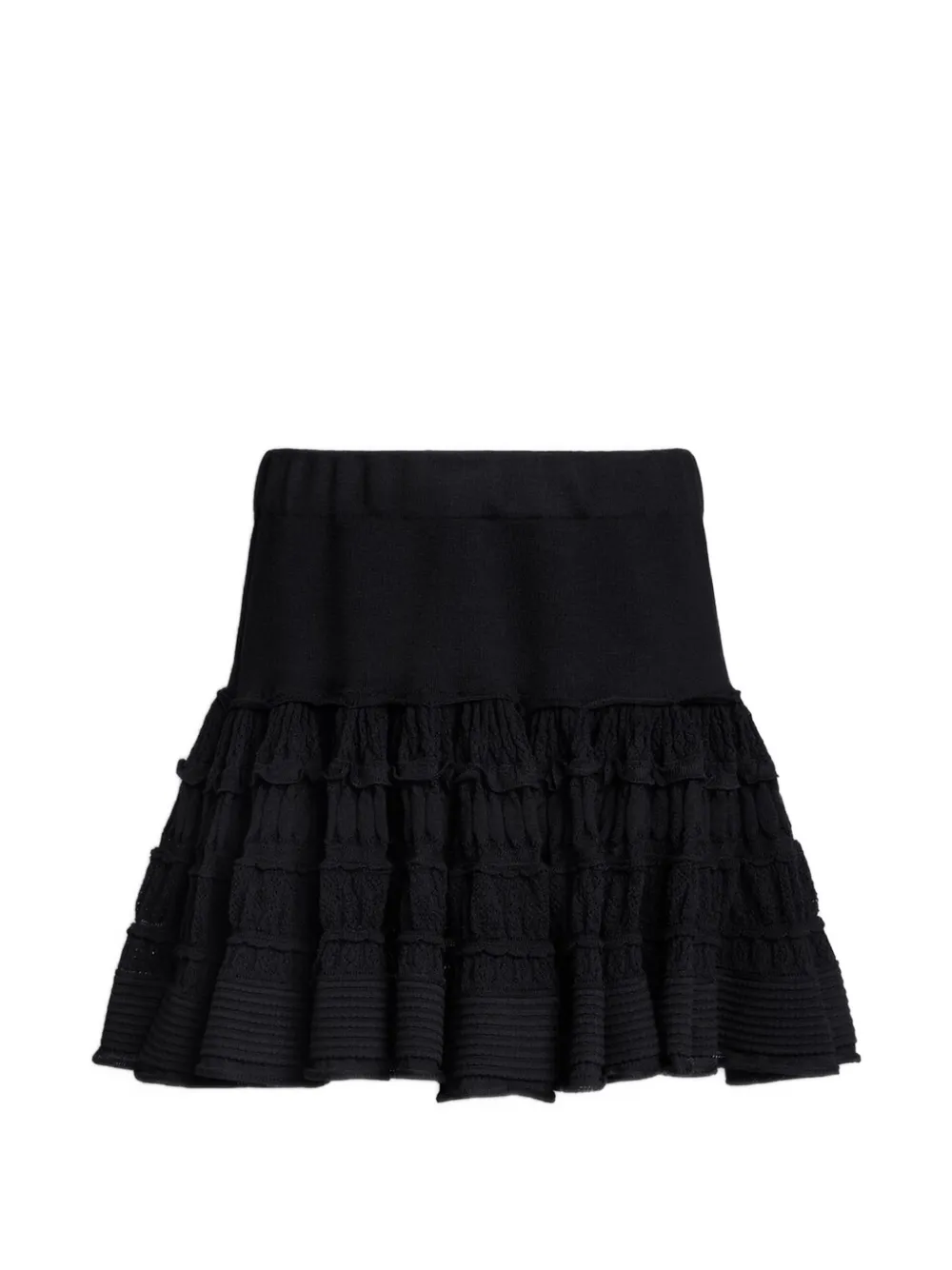 

Мини-юбка с оборками Alaïa, черный