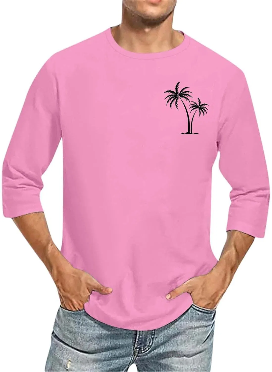 Мужская футболка с рукавом 3/4 Athletic, Pink